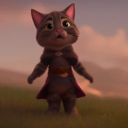 Cat warrior, medieval armor, ready for battle, Pixar, Disney, majestic, full body, proud --v 4