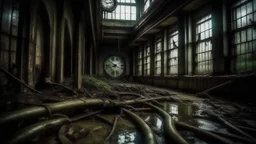 time loop repeating life in a abandoned building, at first I was alive and then I died there and I helped the soul to get out of there and all the souls left this building a flowing stream