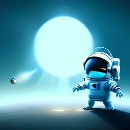 pixar style cute rabbit astronaut floating in space, unreal engine 5, 16k, background:space