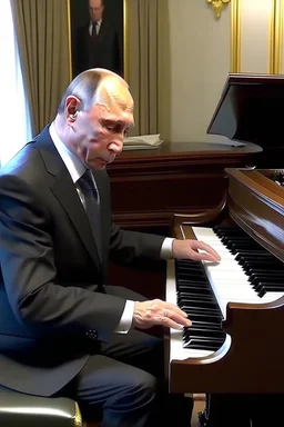 Putin playing piano