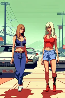 gta tarzı 2 kız 2D arkaplan biraz daha detaylı gta tarzı gta tarzı
