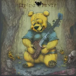 a death metal album cover with winnie the pooh