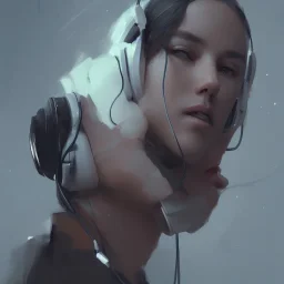 8K resolution concept art portrait by Greg Rutkowski, DJ, headphones, performance