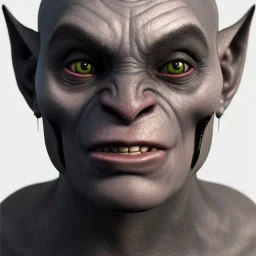 female orc, orc portrait, portrair, orc head, orc face, big eyes, grin, black lipstick and black eyliner, cute, happy, 8k resolution, high-quality, fine-detail, fantasy, incredibly detailed, ultra high resolution, 8k, complex 3d render, cinema 4d