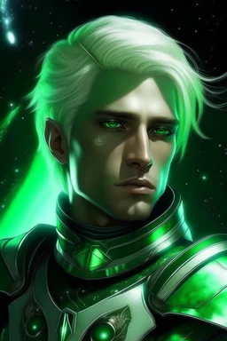 Galactic beautiful man knight of sky deep green eyed lo blondhaired