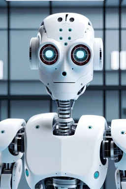 Robot without one eye in a lab