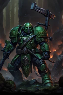Dark Fantasy, Warhammer 40k, Green Soldier, Flesh Monster.