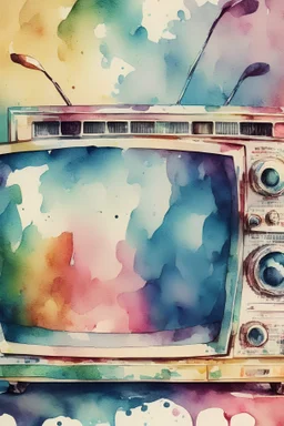 television,movie,watercolor ,pattern,4k