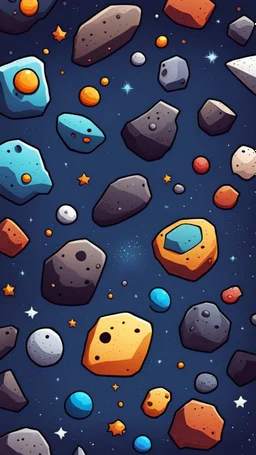 cartoon asteroids