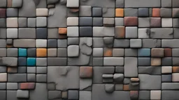Background with a dark gray and multicolor Stones squares Tile Pattern wall and Free Space for Product or Advertisement Design. Seamless background
