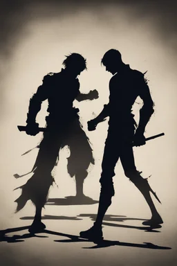 a distressing image of two shadows preparing to fight