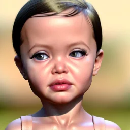 Angelina jolie toddler, full body, soft skin, dramatic lighting, hyper realistic