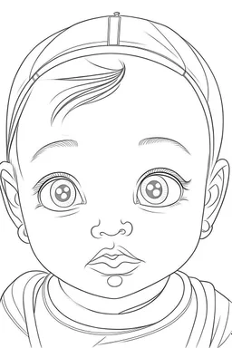 coloring page, cute baby realistic, each unique, flat vector, full view, only draw lines, clean line art, –no sketch, white background, minimalistic black lines, minimal black color, coloring page, thin black line art, perfect shape, perfect clear lines,