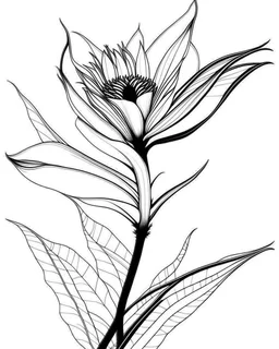 real massive Bird of Paradise flower coloring page