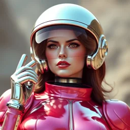 80s female sci fi hero chrome android