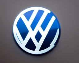 vw logo badge blue futuristic