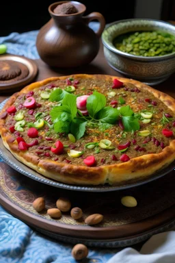 a swedish breadcake topped with persian flavours