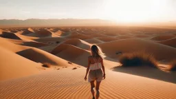 As I gaze out at the endless dunes, I am in awe of the beauty of the desert. The ground beneath me is warm and the sun shines brightly overhead. #outdoor #woman #summer