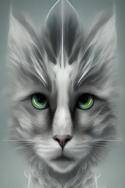 Image of a cat head combined with rooster face