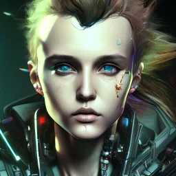 Yoji Shinkawa, high lit,Danish Singer MØ face, cyberpunk,