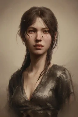 a female portrait, upclose, clear, majestic, flow, illustration, concept art, by Greg Rutkowski, Sung Choi, Mitchell Mohrhauser, Maciej Kuciara, Johnson Ting, WLOP