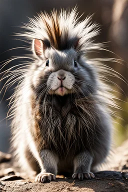 Cute bunny mixed with a porcupine