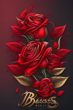 Beautiful roses logo design red