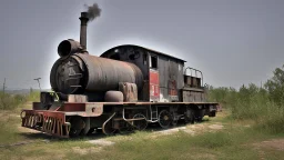 Abandoned old station locomotive