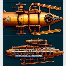 fullbody Drawing of 'sketch of Steampunk Submarine vehicle',intricate detail,andrea bonelli,Kilian Eng,Ohrai,evan lee,Aleksandr Sidelnikov,KyuYong Eom,three quarters frontal aerial view,toned colors,16k