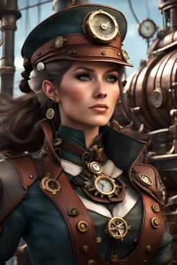 steampunk ship elf female captain
