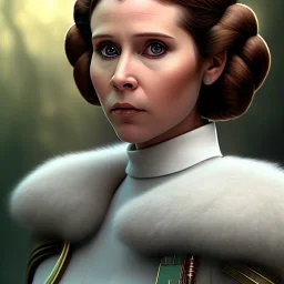 photorealistic princess leia in star wars ,braided hair, hazel iris, illustration on coarse canvas by pixar style , ornate and intricate details