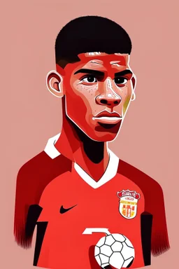 Marcus Rashford English football player ,cartoon 2d