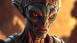 a photorealistic portrait of an alien emperor. non humanoid.