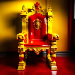 trono rosso e oro, borbonico napoletano , sopra versati vernice giallo e rosso