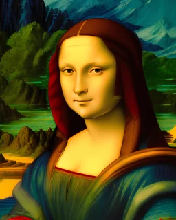 Mostrar La Monalisa de Leonardo Da Vinci, como un elfo futurista, fotorrealista, detalles intrincados, imágen completa, colores dinámicos, 8k