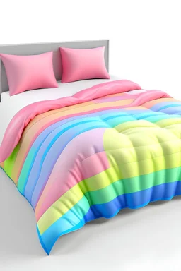 Pastel Rainbow 3D bed duvet
