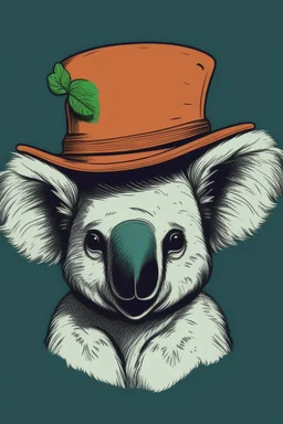 KOALA HEAD WEARING A JESTER HAT