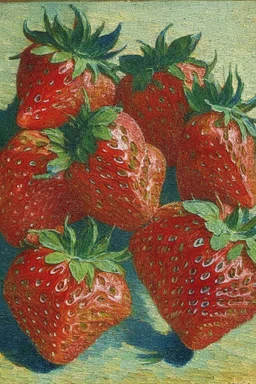 Juicy strawberries by Van Gogh