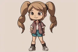 персонаж из вселенной Гравити Фолз, Персонаж женского пола, полного телосложения и низкого роста. Цвет кожи персонажа — капучино. Волосы персонажа светлые с холодным подтоном, собраны в два длинных хвоста. По текстуре волосы персонажа прямые. У персонажа есть длинная челка. Глаза у него/нее янтарные. Персонаж носит одежду в стиле "колониальный". Слово для вдохновения образа персонажа (тут вообще все) — зелень.