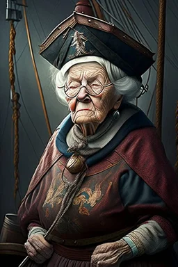 old woman captain of medival ship