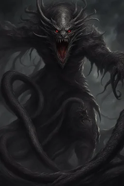 Azazel's true face leers from the dark. No longer cloaked in shadow, but exposed— A being woven of pure malice and spite, With serpents coiled where hair should frame his face. Eyes black as endless voids reflect no soul, Only an endless hunger to defile, destroy. His claws are jagged shards of obsidian. The very air contorts around his form, Reality rejecting such wickedness—