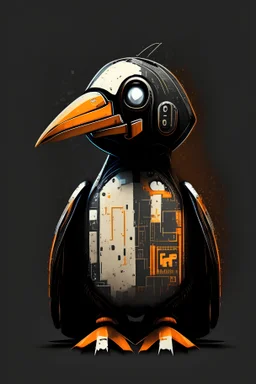 portrait of linux logo robot