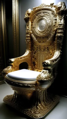 A throne an oil painting made of gold