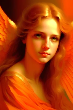 portrait of an angel orange colours
