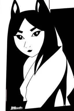 A brunette girl, in the style of Tite Kubo's Bleach