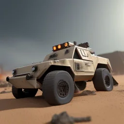 Gi joe driving White lunar armored rover with claw, lava