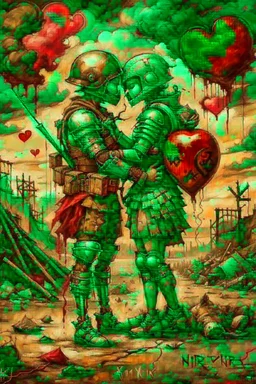 An art piece about love and war