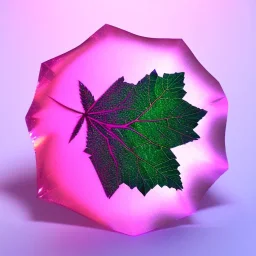 transparent multicolor crystal rose leaf