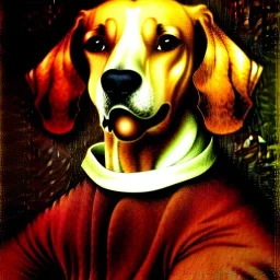 portrait of a dog by Diego Velázquez style