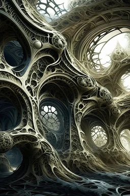 dark fantasy art of a medieval abandoned hall